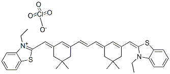 65767-27-3 3-ethyl-2-[[3-[3-[3-[(3-ethyl-3H-benzothiazol-2-ylidene)methyl]-5,5-dimethylcyclohex-2-en-1-ylidene]prop-1-enyl]-5,5-dimethylcyclohex-2-en-1-ylidene]methyl]benzothiazolium perchlorate