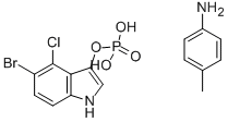 5-Bromo-4-chloro-3-indolyl phosphate p-toluidine salt Struktur