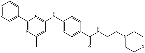 65789-83-5 Benzamide, 4-((6-methyl-2-phenyl-4-pyrimidinyl)amino)-N-(2-(4-morpholi nyl)ethyl)-