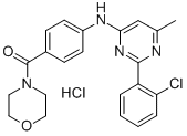 Morpholine, 4-(4-((2-(2-chlorophenyl)-6-methyl-4-pyrimidinyl)amino)ben zoyl)-, monohydrochloride,65789-87-9,结构式