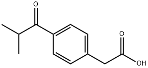 Benzeneacetic acid, 4-(2-methyl-1-oxopropyl)- (9CI),65813-68-5,结构式