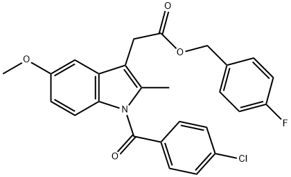 (4-Fluorophenyl)methyl 1-(4-chlorobenzoyl)-5-methoxy-2-methyl-1H-indol e-3-acetate,65825-21-0,结构式