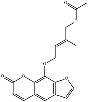 9-[[(E)-4-(アセチルオキシ)-3-メチル-2-ブテニル]オキシ]-7H-フロ[3,2-g][1]ベンゾピラン-7-オン 化学構造式