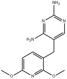 5-[(2,6-ジメトキシ-3-ピリジニル)メチル]ピリミジン-2,4-ジアミン 化学構造式