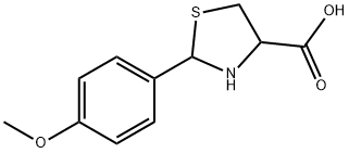 2-(4-甲氧基苯基)噻唑烷-4-羧酸,65884-40-4,结构式