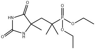 diethyl [1,1-dimethyl-2-(4-methyl-2,5-dioxoimidazolidin-4-yl)ethyl]phosphonate Struktur