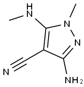 1H-Pyrazole-4-carbonitrile,  3-amino-1-methyl-5-(methylamino)- Structure