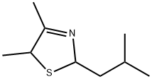 2,5-ジヒドロ-4,5-ジメチル-2-(2-メチルプロピル)チアゾール 化学構造式
