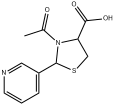 3-acetyl-2-pyridin-3-ylthiazolidine-4-carboxylic acid Struktur