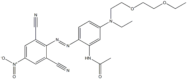 N-[2-[(2,6-dicyano-4-nitrophenyl)azo]-5-[[2-(2-ethoxyethoxy)ethyl]ethylamino]phenyl]acetamide,65916-12-3,结构式