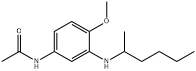 N-[4-methoxy-3-[(1-methylpentyl)amino]phenyl]acetamide,65916-14-5,结构式