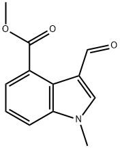 3-FORMYL-1-METHYL-1H-INDOLE-4-CARBOXYLIC ACID METHYL ESTER 化学構造式