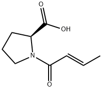 L-Proline, 1-[(2E)-1-oxo-2-butenyl]- 化学構造式