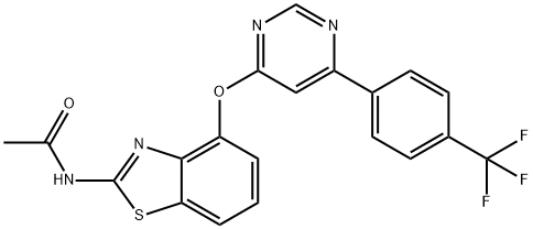 N-[4-[[6-[4-(三氟甲基)苯基]-4-嘧啶基]氧基]-2-苯并噻唑基]乙酰胺,659730-32-2,结构式