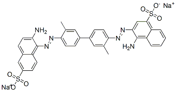 disodium 4-amino-3-[[4'-[(2-amino-6-sulphonatonaphthyl)azo]-3,3'-dimethyl[1,1'-biphenyl]-4-yl]azo]naphthalene-1-sulphonate Struktur