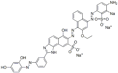 7-[[4-[(4-Amino-3-sodiosulfophenyl)azo]-2-ethoxy-1-naphthalenyl]azo]-6-hydroxy-2-[3-[(2,4-dihydroxyphenyl)azo]phenyl]-1H-naphth[1,2-d]imidazole-8-sulfonic acid sodium salt Structure