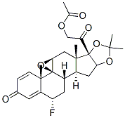 9beta,11beta-epoxy-6alpha-fluoro-21-hydroxy-16alpha,17-(isopropylidenedioxy)pregna-1,4-diene-3,20-dione 21-acetate Struktur