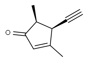 2-Cyclopenten-1-one, 4-ethynyl-3,5-dimethyl-, cis- (9CI) 结构式
