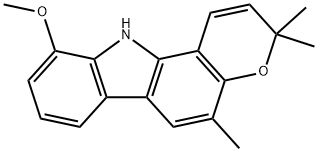 3,11-ジヒドロ-10-メトキシ-3,3,5-トリメチルピラノ[3,2-a]カルバゾール 化学構造式