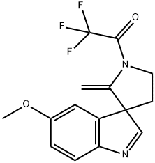 5-メトキシ-2'-メチレン-1'-(トリフルオロアセチル)スピロ[3H-インドール-3,3'-ピロリジン] 化学構造式