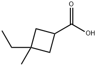 3-エチル-3-メチルシクロブタンカルボン酸 化学構造式