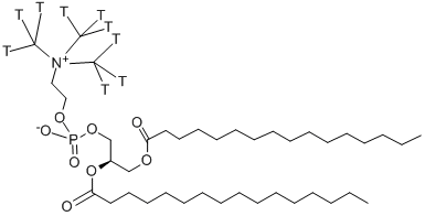 PHOSPHATIDYLCHOLINE, L-ALPHA-DIPALMITOYL, [CHOLINE-METHYL-3H] 化学構造式