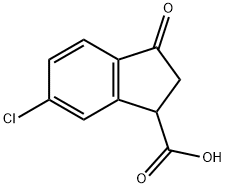 5-CHLORO-2,3-DIHYDRO-3-OXO-1H-INDENE-1-CARBOXYLIC ACID Struktur