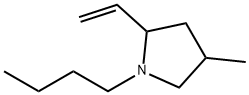 1-ブチル-2-ビニル-4-メチルピロリジン 化学構造式