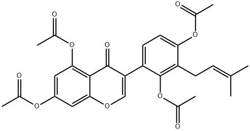 5,7-Bis(acetyloxy)-3-[2,4-bis(acetyloxy)-3-(3-methyl-2-butenyl)phenyl]-4H-1-benzopyran-4-one Struktur