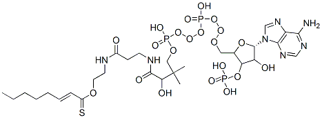 S-[2-[3-[[4-[[[5-(6-aminopurin-9-yl)-4-hydroxy-3-phosphonooxyoxolan-2-yl]methoxy-hydroxyphosphoryl]oxy-hydroxyphosphoryl]oxy-2-hydroxy-3,3-dimethylbutanoyl]amino]propanoylamino]ethyl] oct-2-enethioate,66060-79-5,结构式