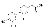 2-フルオロ-3',4'-ジヒドロキシ-α-メチル-4-ビフェニル酢酸 化学構造式