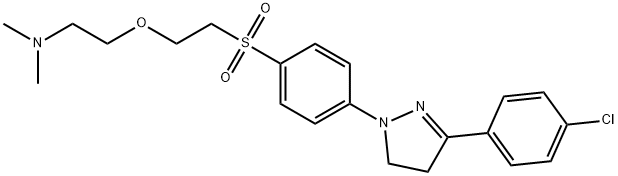 2-[2-[[4-[3-(4-氯苯基)-4,5-二氢-1H-吡唑-1-(1+)基]苯基]磺酰基]乙氧基]-N,N-二甲基乙胺, 6608-80-6, 结构式