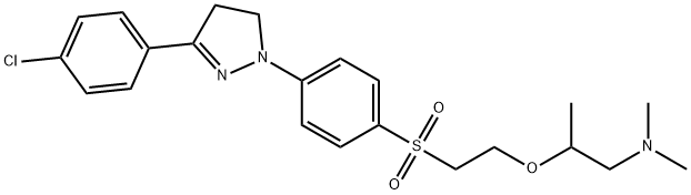 2-[2-[[4-[3-(4-chlorophenyl)-4,5-dihydro-1H-pyrazol-1-yl]phenyl]sulphonyl]ethoxy]-N,N-dimethylpropylamine Structure