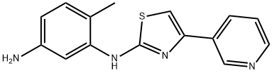 2-(2-甲基-5-氨基苯基氨基)-4-(3-吡啶)噻唑, 660837-08-1, 结构式