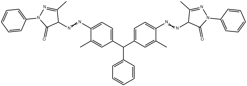 4,4'-[(phenylmethylene)bis[(2-methyl-p-phenylene)azo]]bis[2,4-dihydro-5-methyl-2-phenyl-3H-pyrazol-3-one]|4,4'-[(苯基亚甲基)二[(2-甲基-4,1-亚苯基)偶氮]]二[2,4-二氢-5-甲基-2-苯基-3H-吡唑-3-酮
