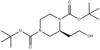 (S)-di-tert-Butyl 2-(2-hydroxyethyl)piperazine-1,4-dicarboxylate, 660862-48-6, 结构式