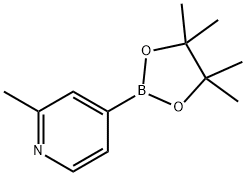 2-メチル-4-(4,4,5,5-テトラメチル-1,3,2-ジオキサボロラン-2-イル)ピリジン 化学構造式