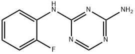 2-アミノ-4-(2-フルオロフェニルアミノ)-1,3,5-トリアジン 化学構造式