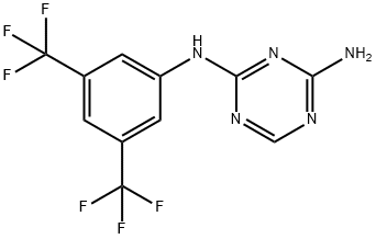 2-アミノ-4-[3,5-ビス(トリフルオロメチル)フェニル]アミノ-1,3,5-トリアジン 化学構造式