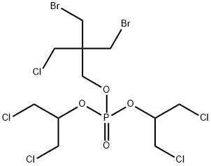 りん酸2,2-ビス(ブロモメチル)-3-クロロプロピル=ビス[2-クロロ-1-(クロロメチル)エチル] 化学構造式