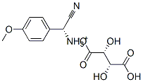 (R)-α-アミノ-4-メトキシベンゼンアセトニトリル・(2R,3R)-2,3-ジヒドロキシブタン二酸 化学構造式