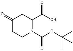 (R)-1-BOC-4-哌啶酮-2-甲酸, 661458-35-1, 结构式
