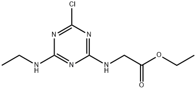 N-(4-クロロ-6-エチルアミノ-1,3,5-トリアジン-2-イル)グリシンエチル 化学構造式