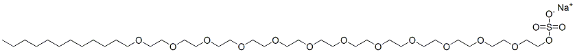 硫酸3,6,9,12,15,18,21,24,27,30,33,36-ドデカオキサオクタテトラコンタン-1-イル=ナトリウム 化学構造式
