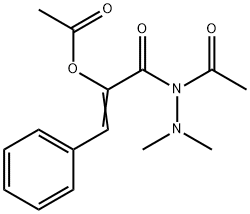 2-(アセチルオキシ)-3-フェニルプロペン酸1-アセチル-2,2-ジメチルヒドラジド 化学構造式