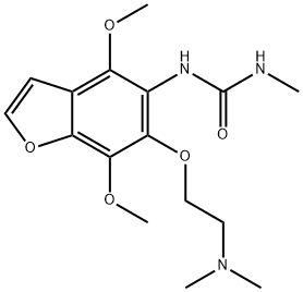 Urea, 1-(4,7-dimethoxy-6-(2-(dimethylamino)ethoxy)-5-benzofuranyl)-3-m ethyl-|