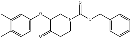 1-Piperidinecarboxylic  acid,  3-(3,4-dimethylphenoxy)-4-oxo-,  phenylmethyl  ester Structure