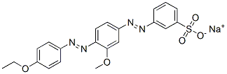 3-[[4-[(4-エトキシフェニル)アゾ]-3-メトキシフェニル]アゾ]ベンゼンスルホン酸ナトリウム 化学構造式