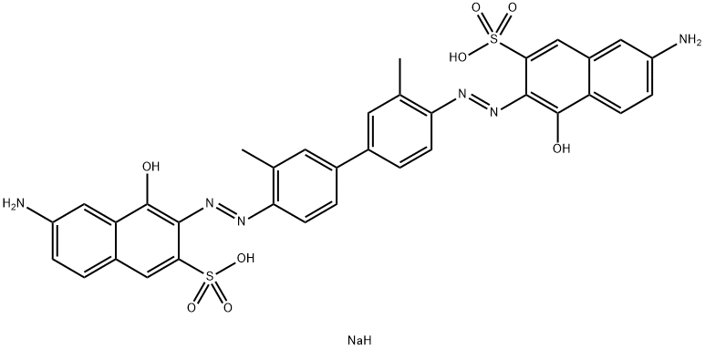 disodium 6-amino-3-[[4'-[(6-amino-1-hydroxy-3-sulphonato-2-naphthyl)azo]-3,3'-dimethyl[1,1'-biphenyl]-4-yl]azo]-4-hydroxynaphthalene-2-sulphonate  Struktur