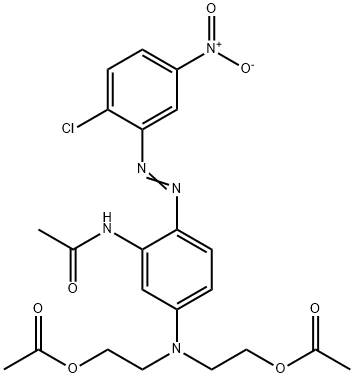 2,2'-[[3-acetamido-4-[(2-chloro-5-nitrophenyl)azo]phenyl]imino]diethyl diacetate Struktur